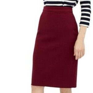 J. Crew No. 2 Pencil Skirt in Maroon Burgundy
